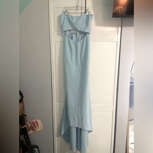 Light blue strapless dress. Never worn